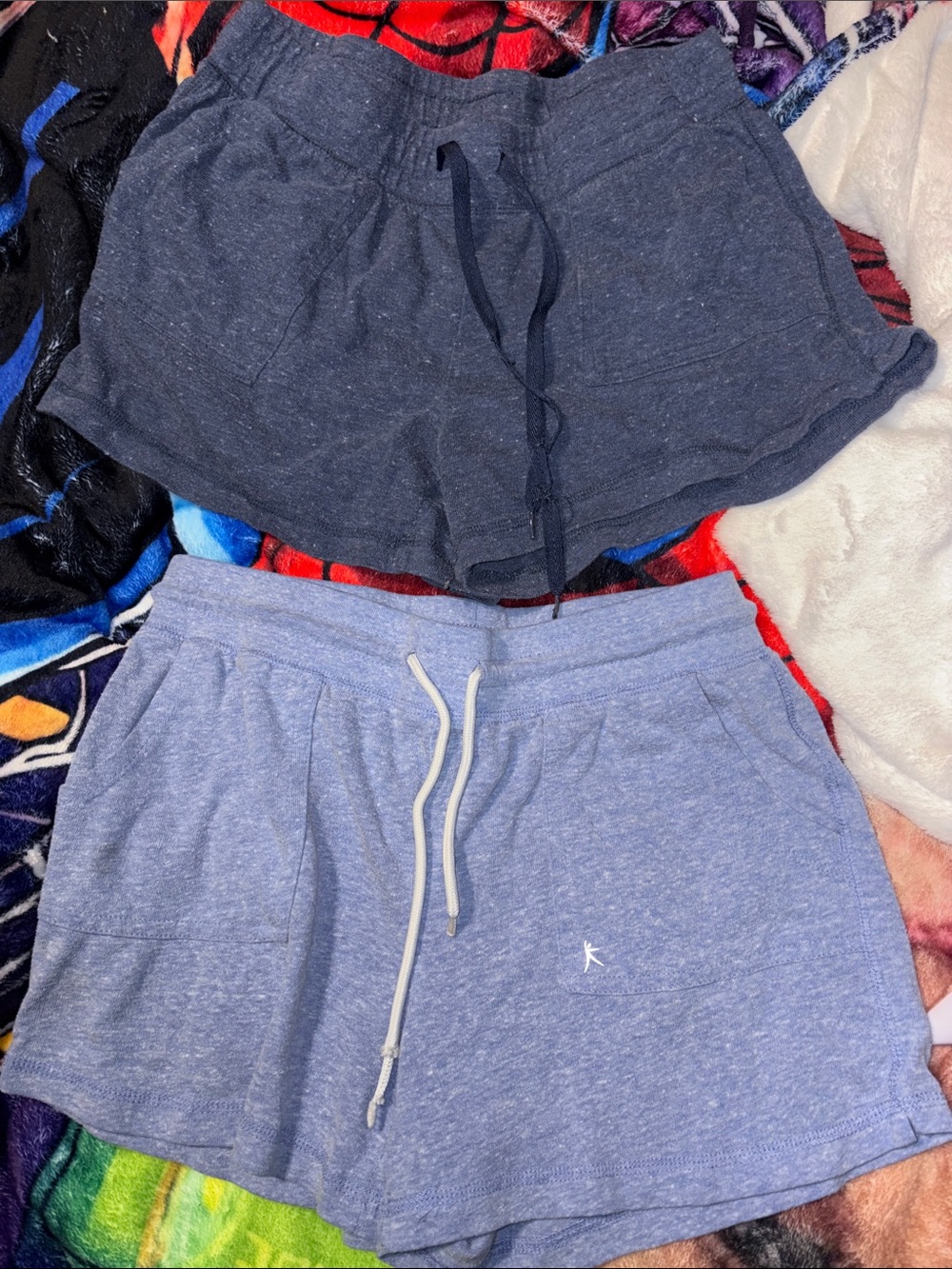 3/$20! TWO shorts size medium (8-10) Casual Drawstring Lounge Shorts Navy, Blue